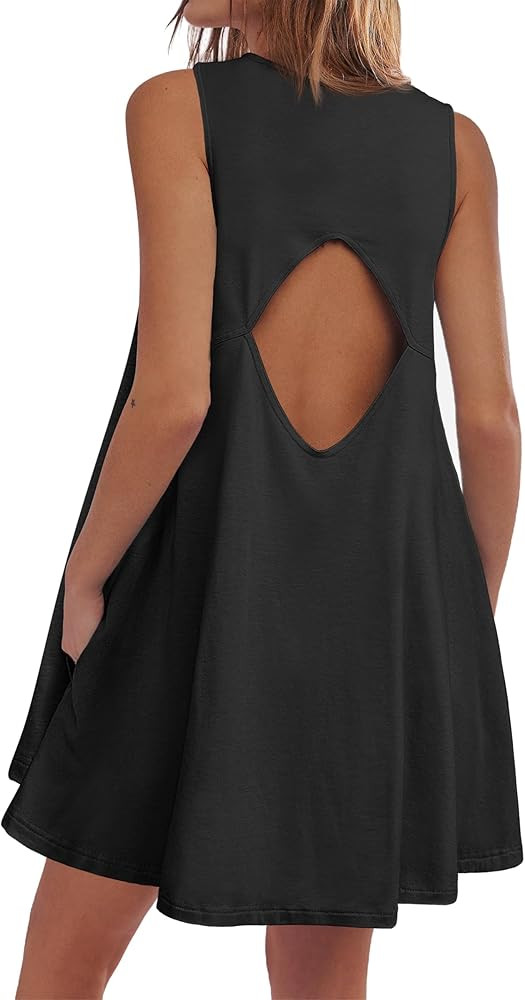 Caracilia Women Summer Casual Dresses Sleeveless Cutout Back Tank Beach Swimsuit Coverup 2025 Min... | Amazon (US)