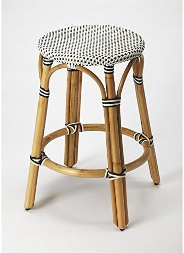 Beaumont Lane Rattan 24" Counter Stool in Black | Amazon (US)