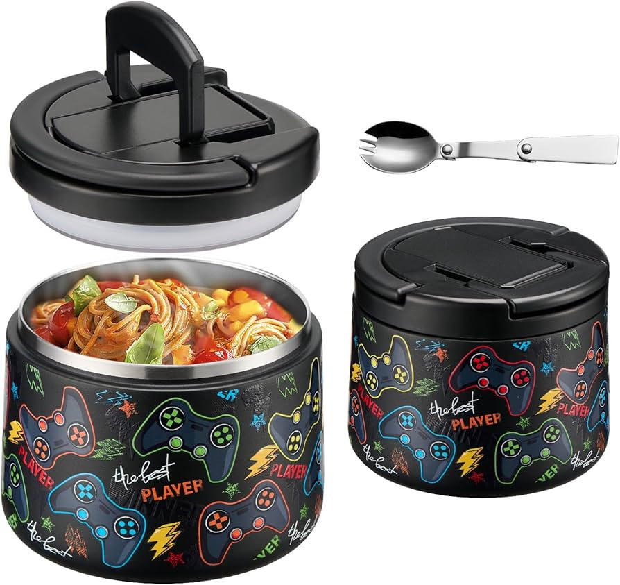 14oz Insulated Vacuum Food Jar with Buckle Lid,Soup Thermo for Hot Food Kids,Wide Mouth Leakproof... | Amazon (US)