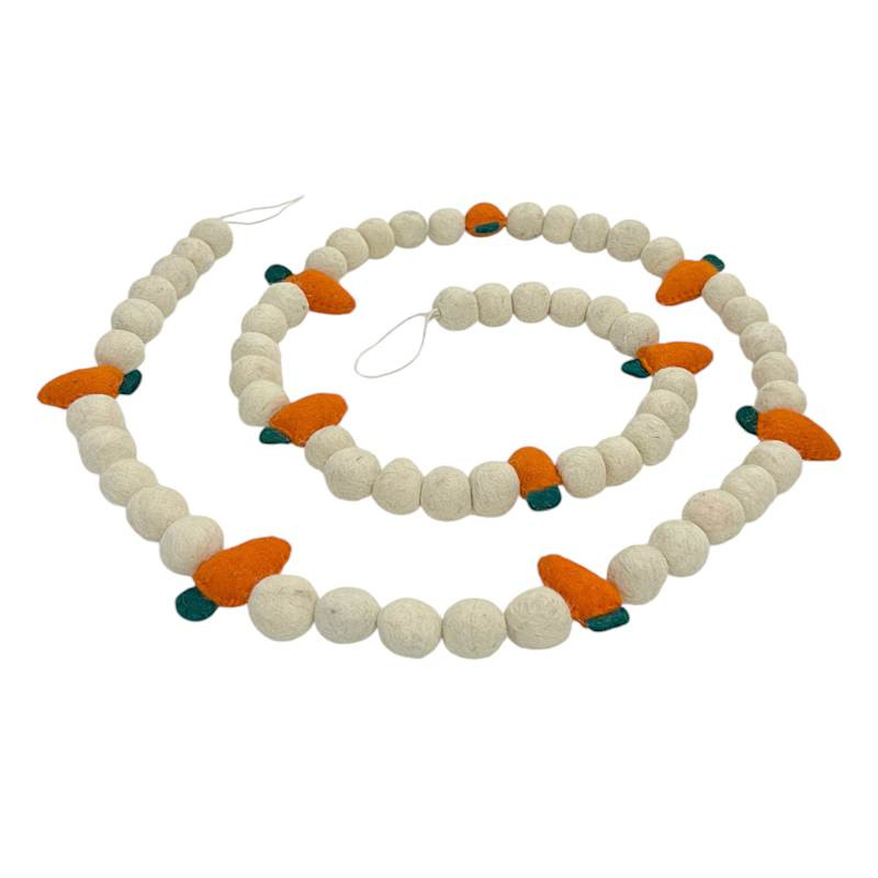 Homespun Easter Felt Ball & Carrot Garland, 72" | At Home