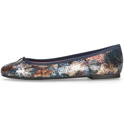 Pretty Ballerinas Round toe textile ballet flat in Blue And Tan at Nordstrom, Size 39.5 | Nordstrom