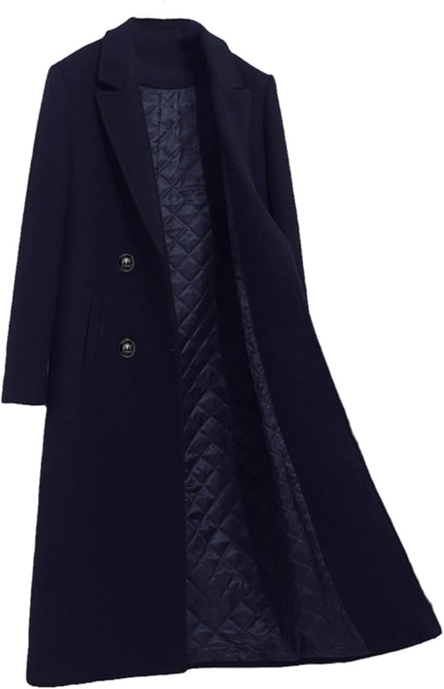 SaoBiiu Women Wool Coat Winter Thick Slim Long Overcoat | Amazon (US)