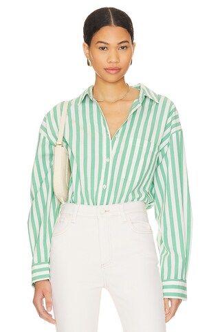 PISTOLA Sloane Button Up Shirt in Clover Stripe from Revolve.com | Revolve Clothing (Global)