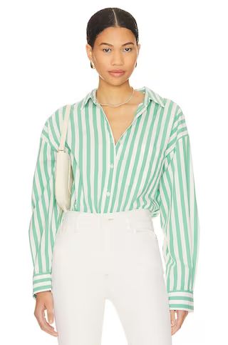 PISTOLA Sloane Button Up Shirt in Clover Stripe from Revolve.com | Revolve Clothing (Global)