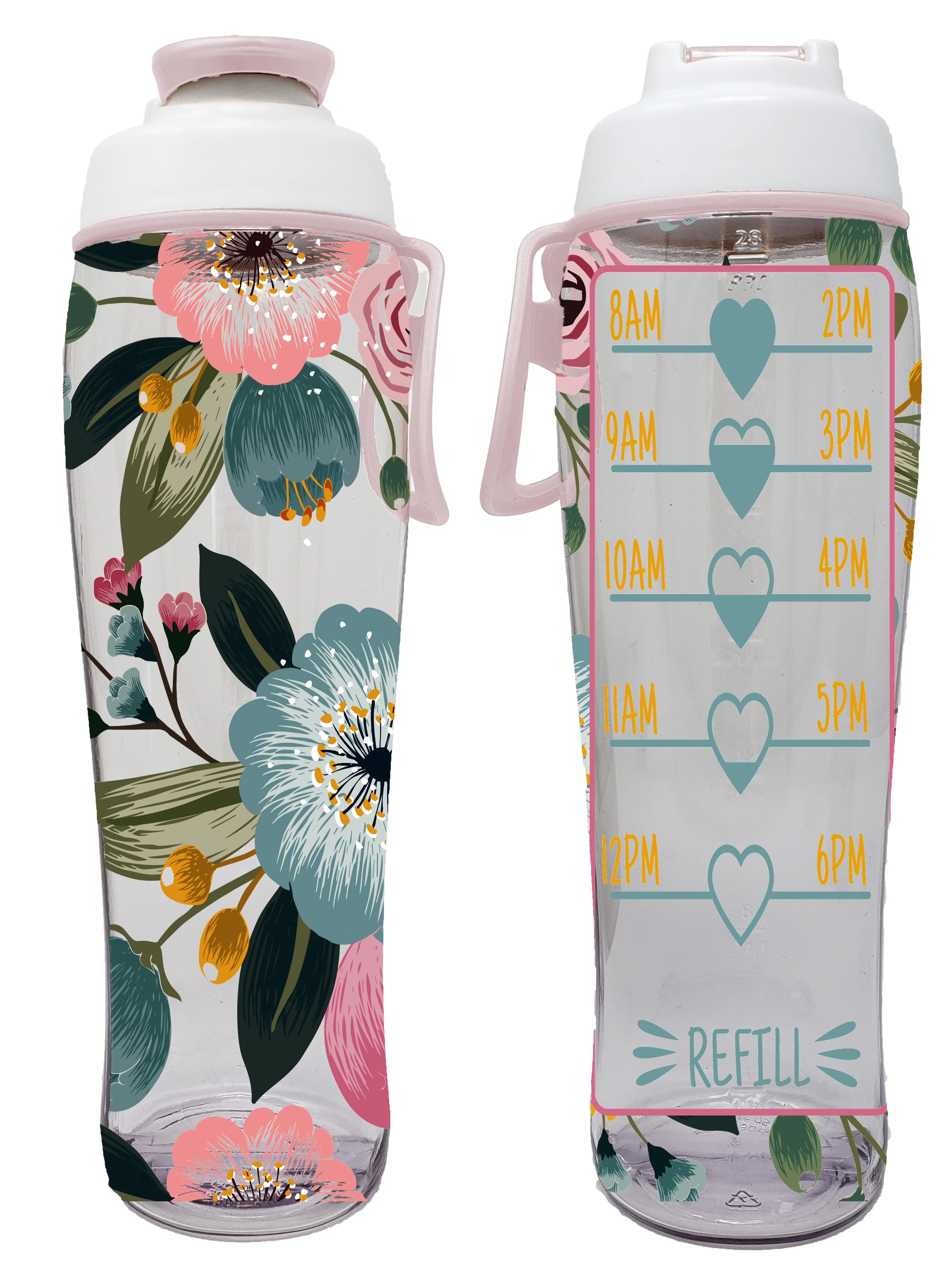 50 Strong BPA Free Reusable Water Bottle with Time Marker - 30 oz. Motivational Fitness Bottles -... | Walmart (US)