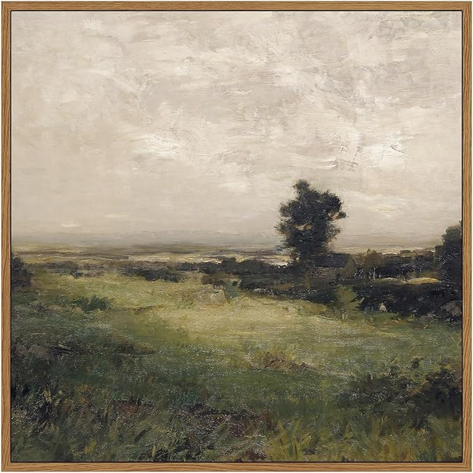 InSimSea Landscape Square Framed Canvas Wall Art Room Decor, 12x12in Classical Scenery Vast Valle... | Amazon (US)