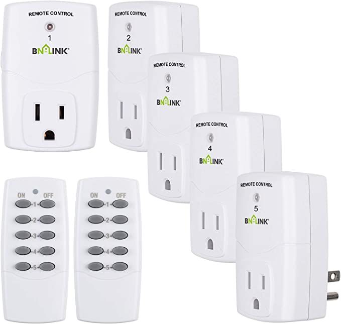 BN-LINK Mini Wireless Remote Control Outlet Switch Power Plug in for Household Appliances, Wirele... | Amazon (US)