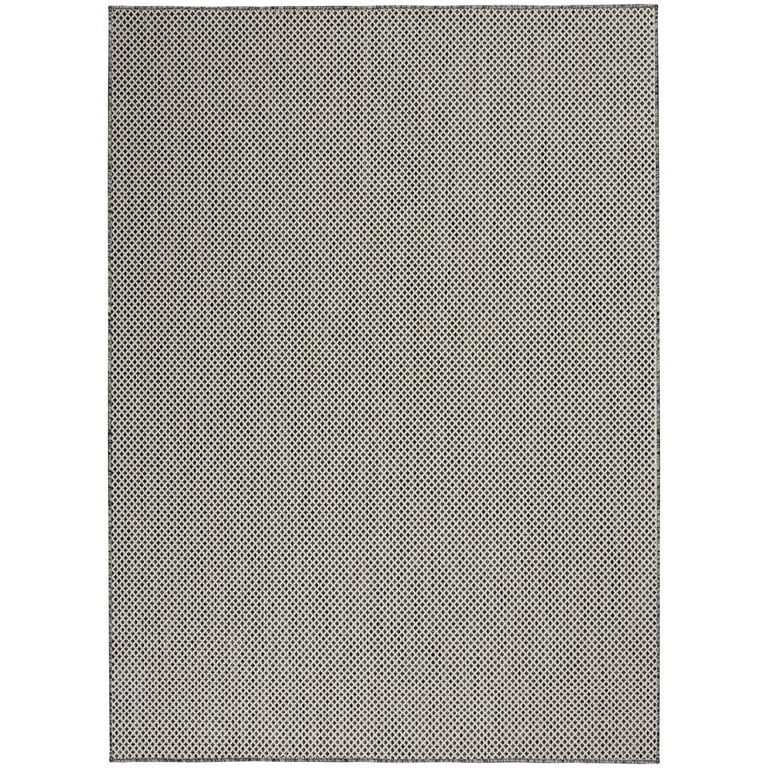 Nourison Courtyard Indoor/Outdoor Ivory Charcoal 6' x 9' Area Rug, (6x9) | Walmart (US)