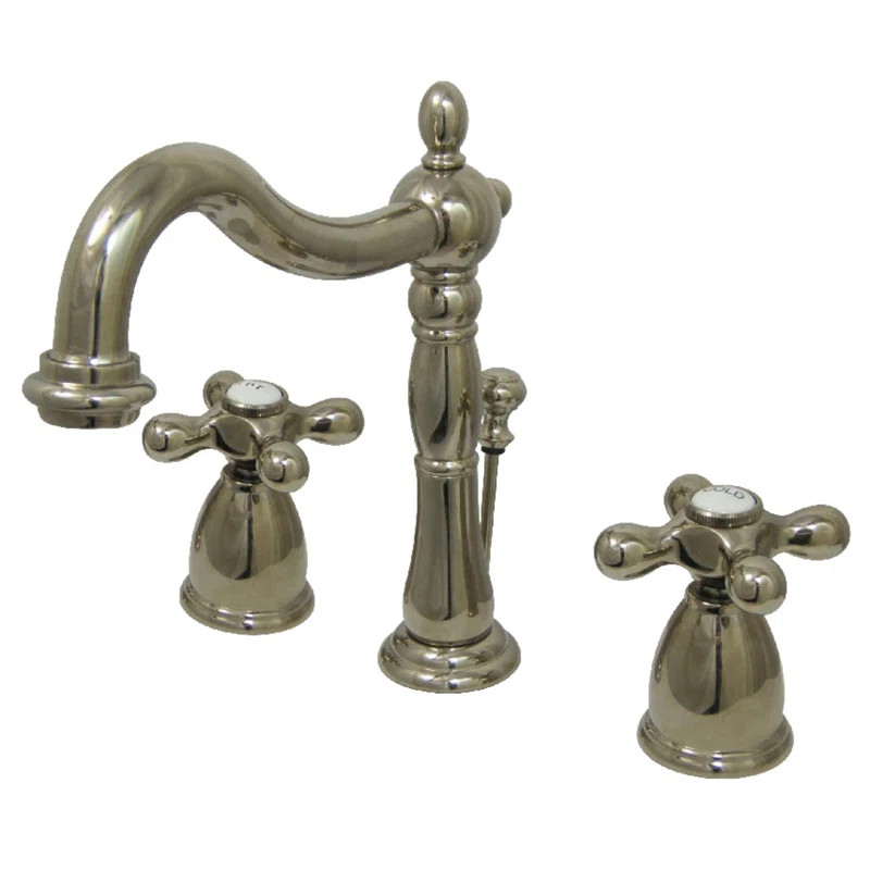 Kingston Brass Heritage Two-Handle 3-Hole Deck Mount Widespread Bathroom Faucet with Pop-Up Drain | Wayfair North America