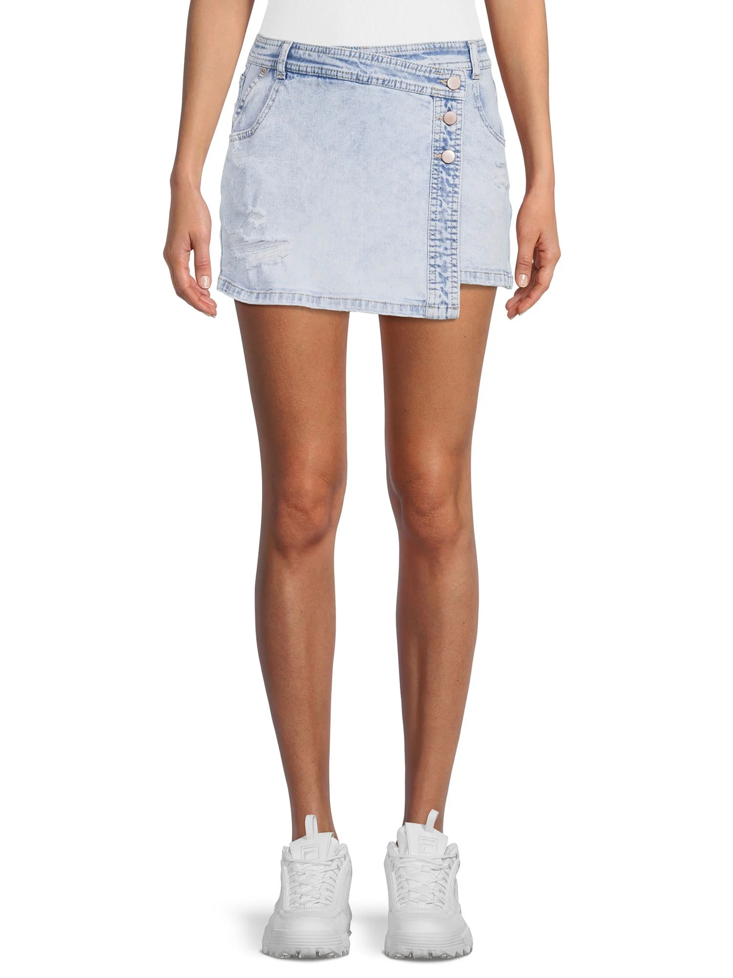 No Boundaries Juniors' Denim Skort - Walmart.com | Walmart (US)
