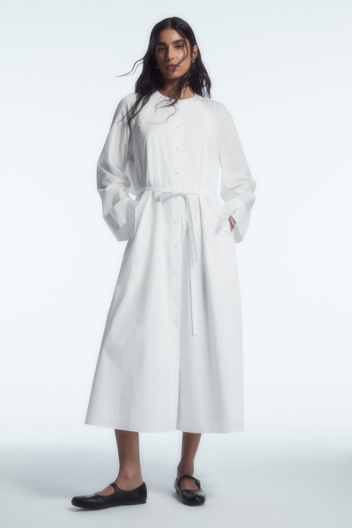 COLLARLESS MAXI SHIRT DRESS | COS (US)