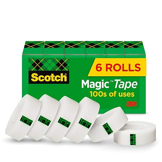 Scotch Magic Tape, Invisible, Repair Christmas Cards and Use as Holiday Gift Wrap Supplies for Ch... | Amazon (US)
