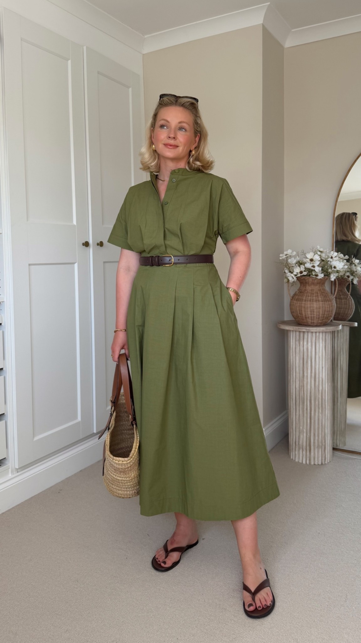 @Boden (UK) green cotton dress - perfect to dress up or down