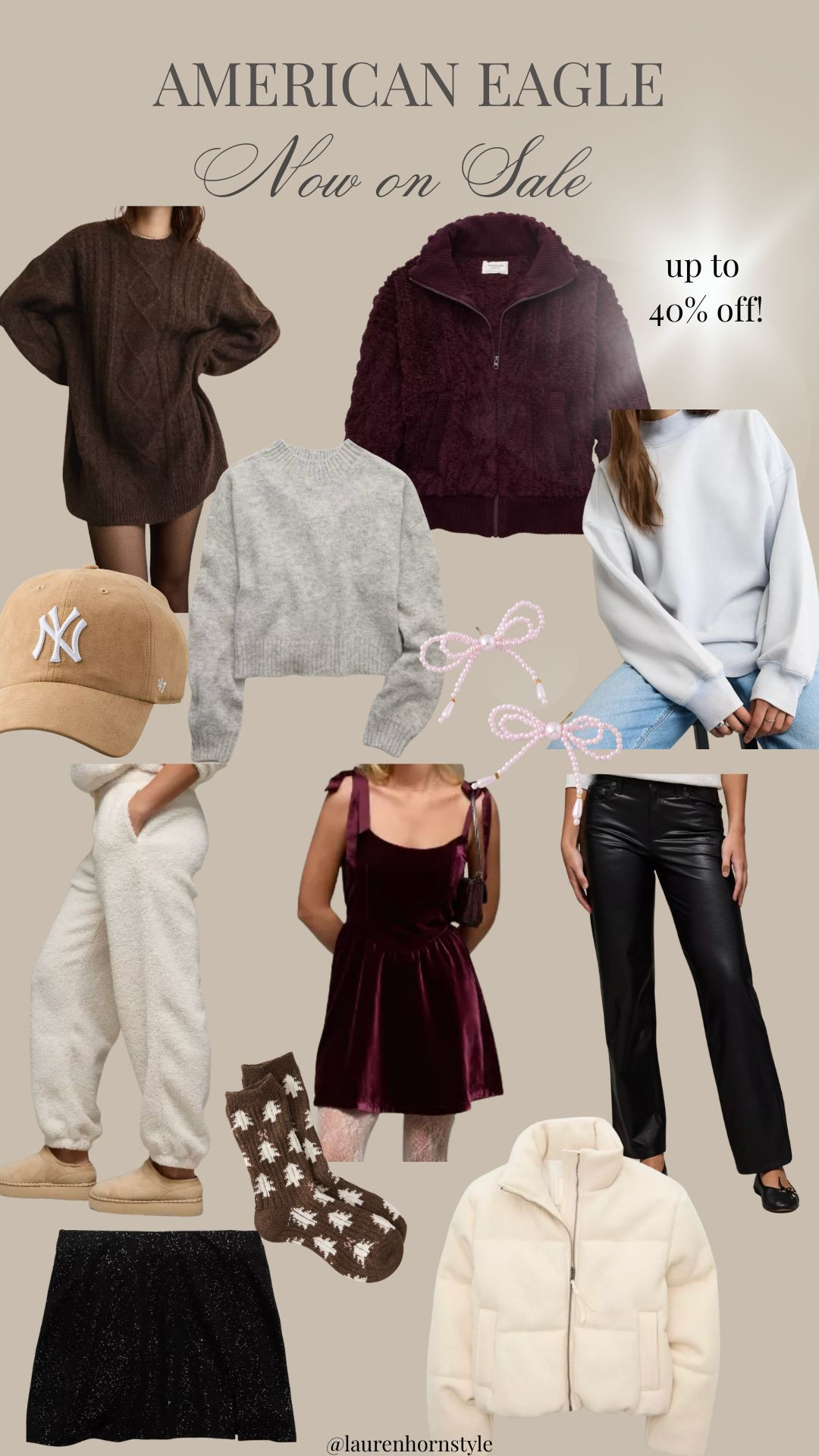 American Eagle Sale- up to 40% on most items 

 #LTKGiftGuide #LTKHoliday #LTKSaleAlert
