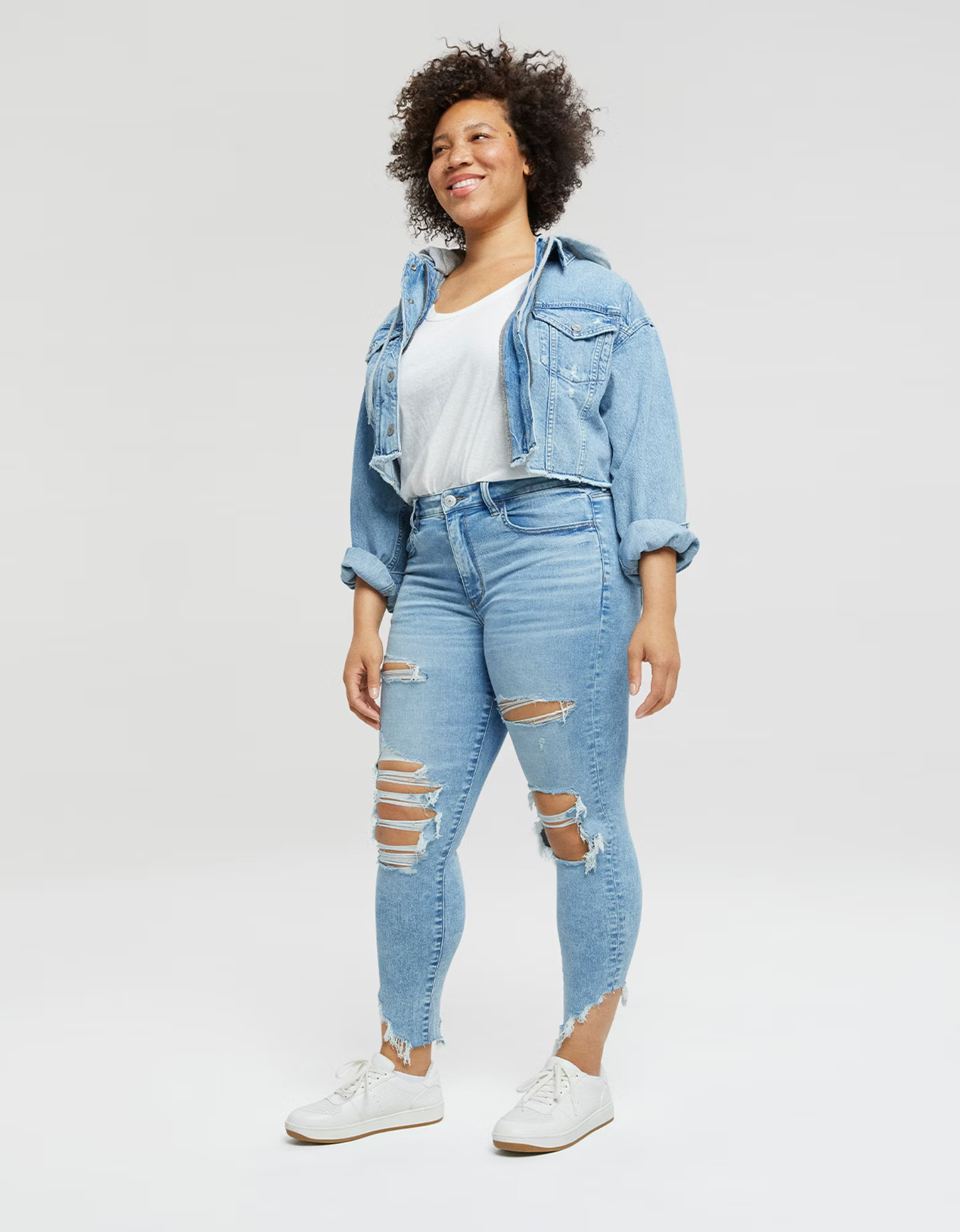 AE Ne(x)t Level Ripped High-Waisted Jegging Crop | American Eagle Outfitters (US & CA)