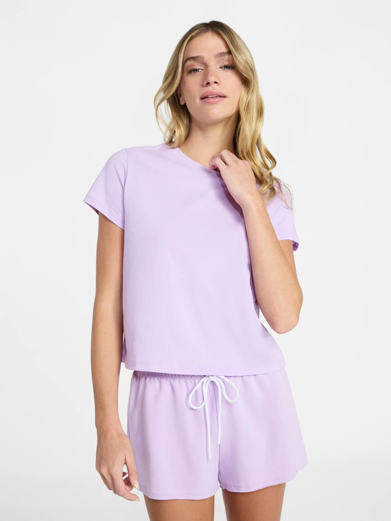 No Boundaries Sleep Tee and Shorts Set, 2-Piece, Women’s XXS-3X | Walmart (US)