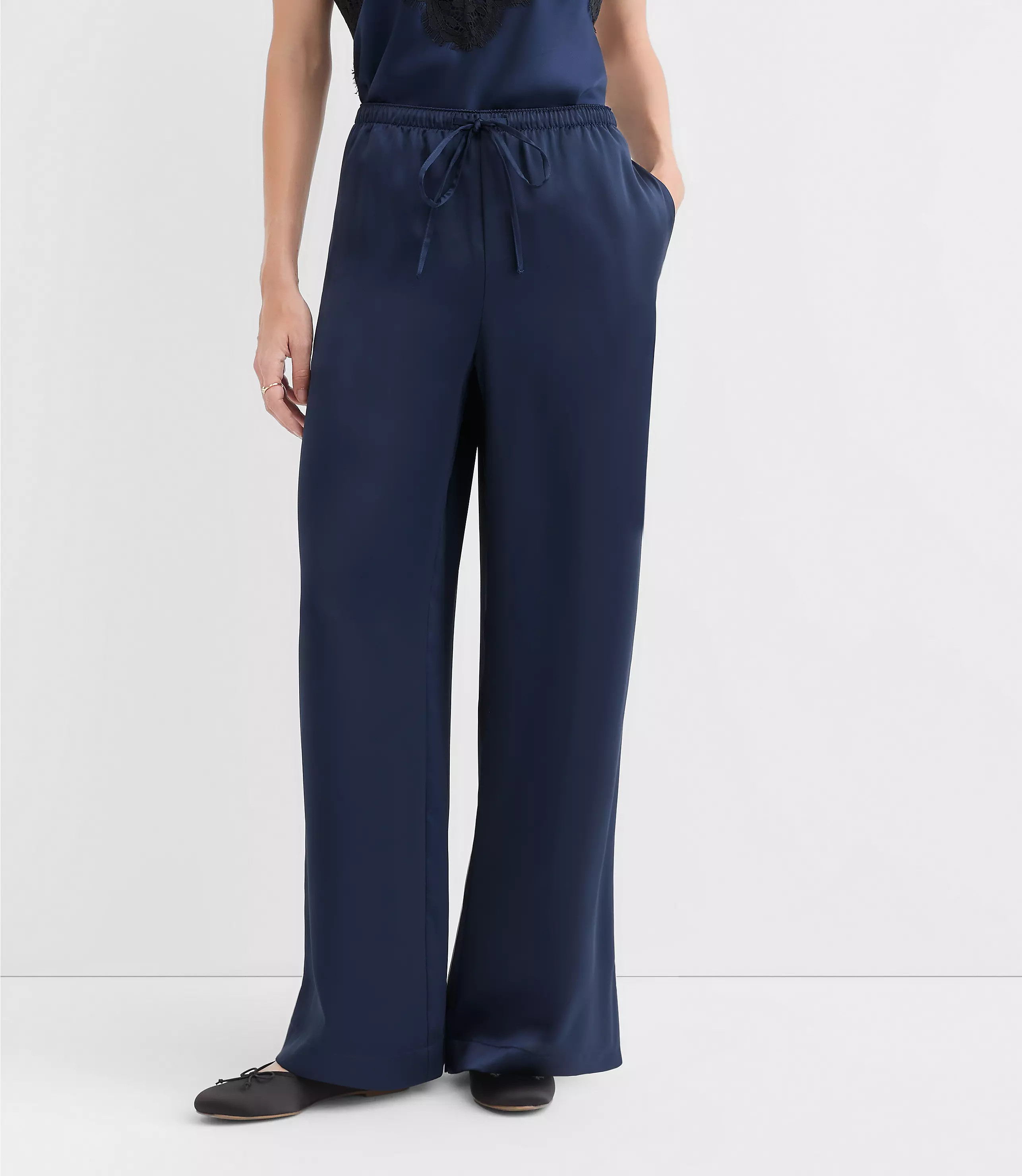 Sawyer Pull On Pants in Satin | LOFT