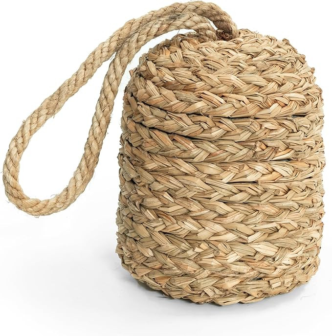 Decorative Door Stop With Handle - Natural Water Hyacinth Nautical Doorstop for Inside, Weight to... | Amazon (US)