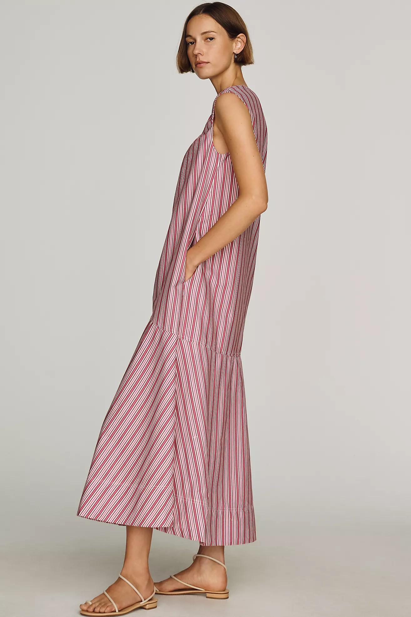 Maeve Sleeveless Cotton Poplin Maxi Dress | Anthropologie (US)