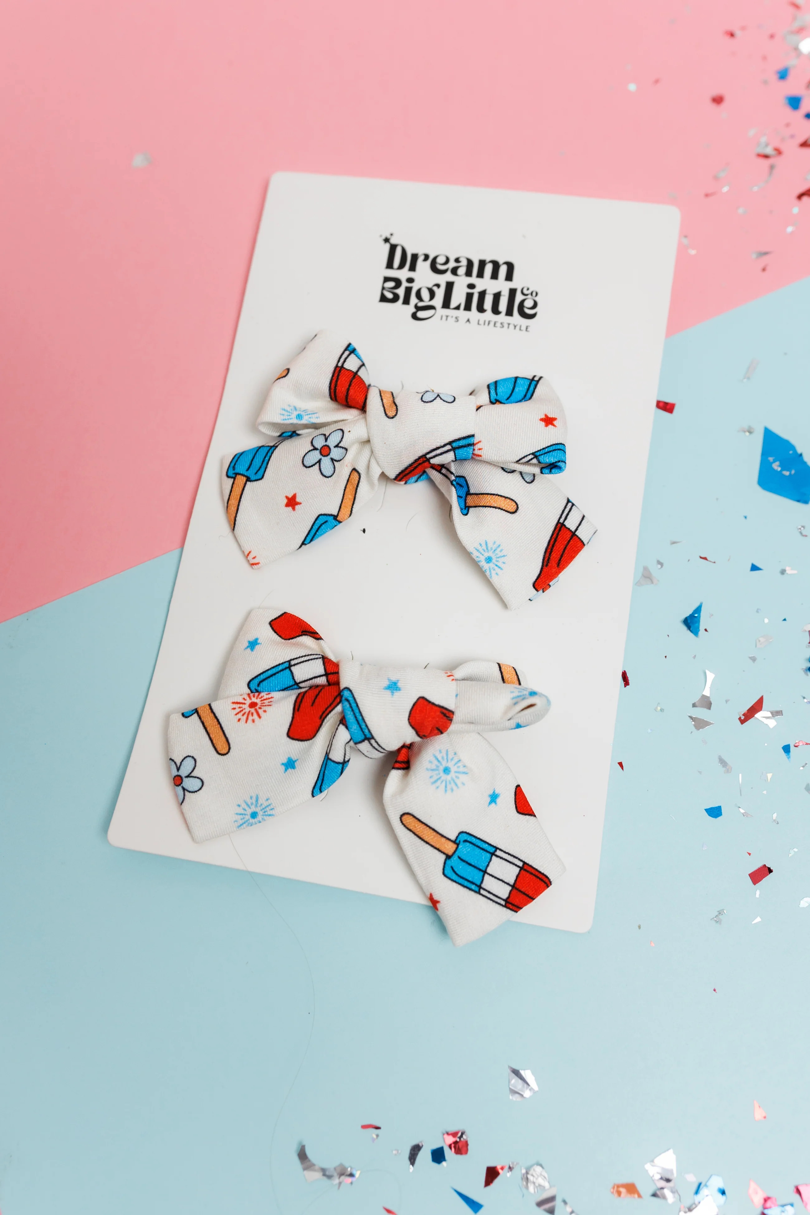 LITTLE MISS FIRECRACKER DREAM BOW HAIR CLIPS | DREAM BIG LITTLE CO