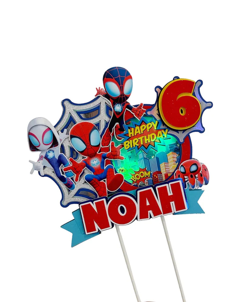 Spidey Cake Topper Shaker With LED Lights. Spidey and His Amazing Friends Cake Topper. Custom Per... | Etsy (Global)