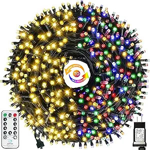MZD8391 Color Changing Christmas String Lights Outdoor Indoor, 108FT 300 LED Warm White Multicolo... | Amazon (US)