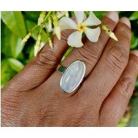 Moonstone Ring, Sterling Silver Ring, Boho Ring, June Birthstone, Statement Ring, Irridescent Gemsto | Etsy (US)