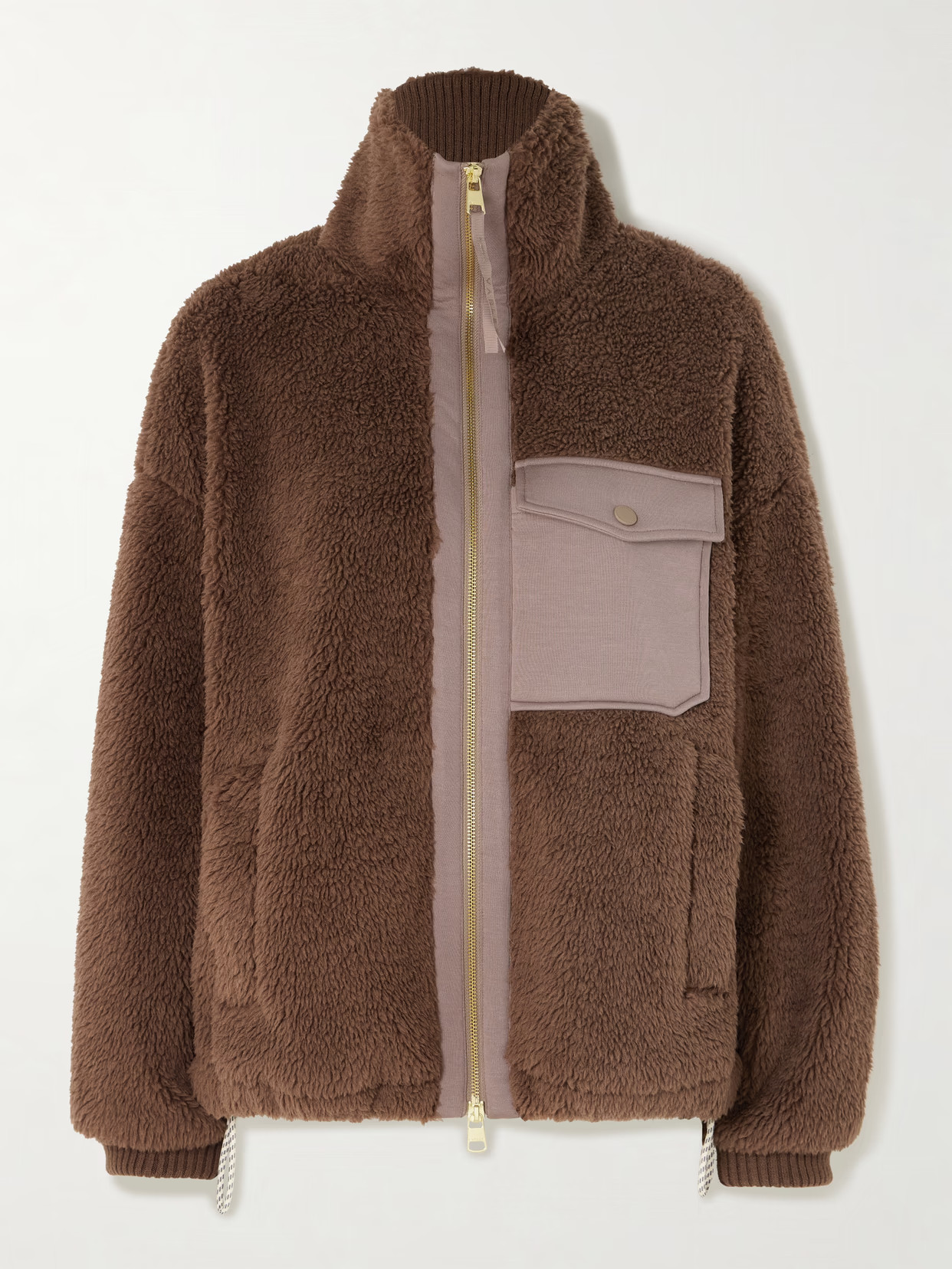 Varley - Lowell Doublesoft®-trimmed Fleece Jacket - Brown | NET-A-PORTER (UK & EU)
