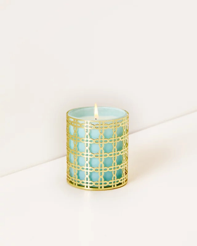 Glass Candle With Gold Caning | Lilly Pulitzer | Lilly Pulitzer