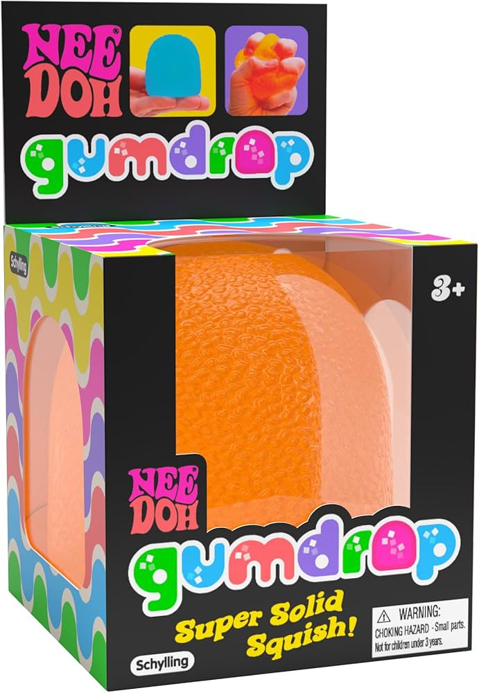 Schylling NeeDoh Gumdrop - Textured Sensory Toy with Super Solid Squish - 2.5" Tall - Colors May ... | Amazon (US)