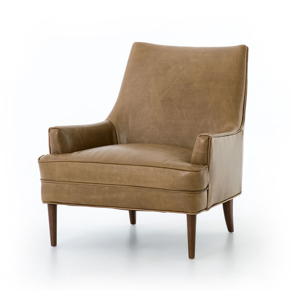 Danya Warm Taupe Transitional Leather Armchair | Scout & Nimble