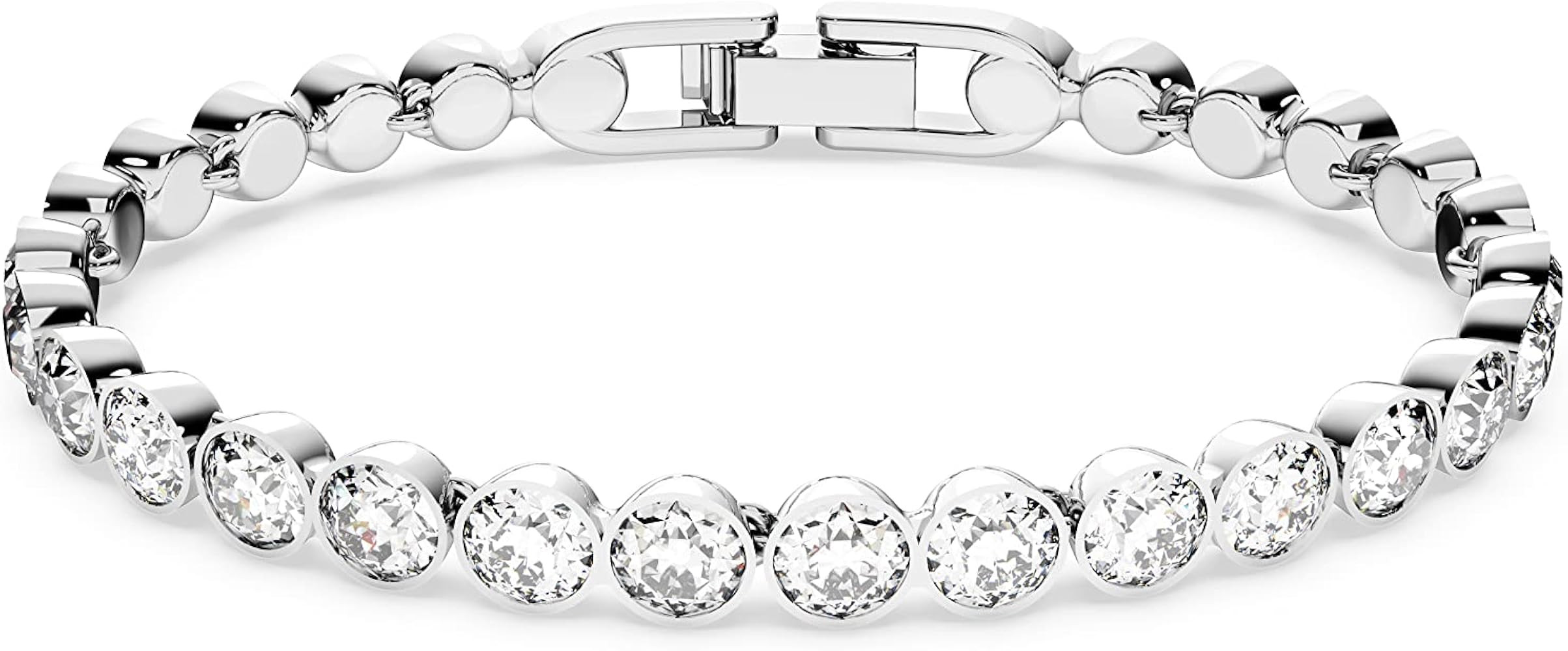 Swarovski Tennis Bracelet and Earring Jewelry Collection, Rhodium Finish, Clear Crystals | Amazon (US)