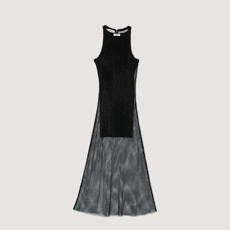 Long shiny mesh dress | Sandro US | Sandro-Paris US
