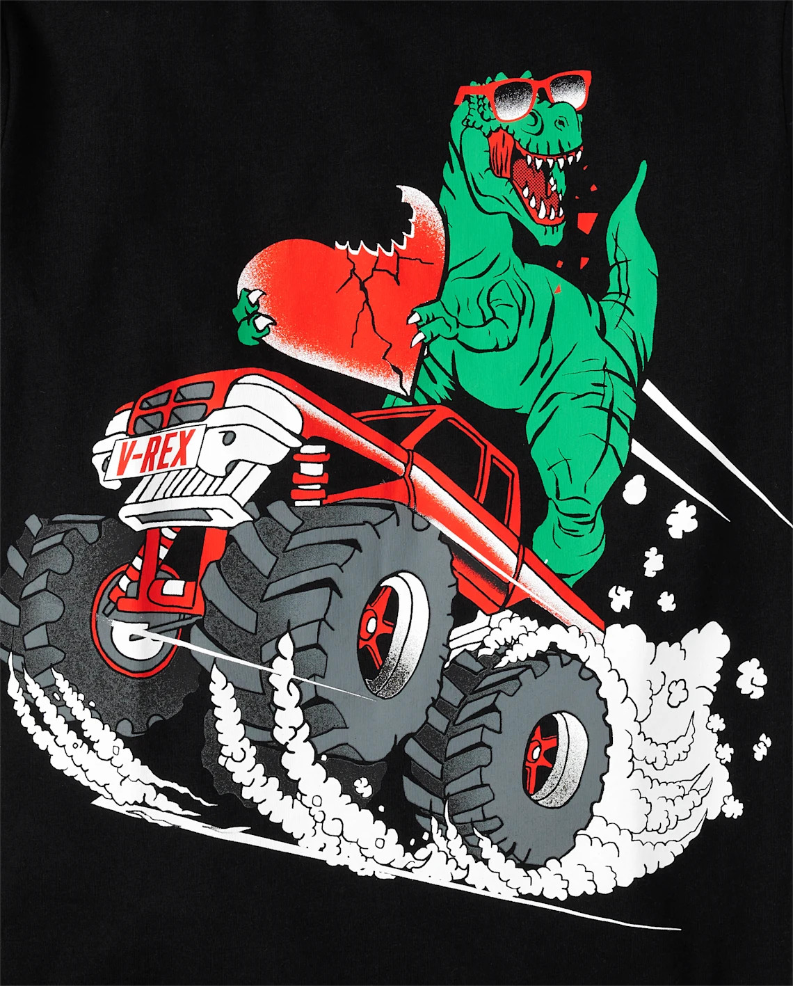 Boys Dino Heart Monster Truck Graphic Tee - black | The Children's Place