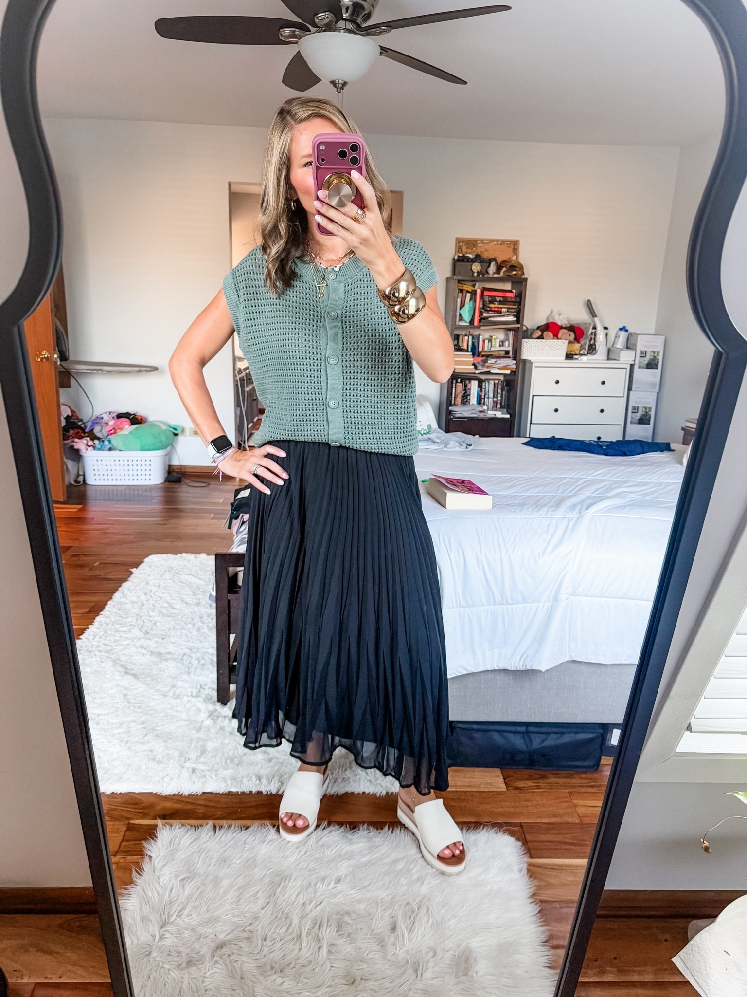 Happy Friday eve friends! It was a hot one today so I was glad to have a nice flowy skirt on and this top is also perfect for warmer weather but still looking professional!

#LTKootd #LTKOver40 #LTKWorkwear