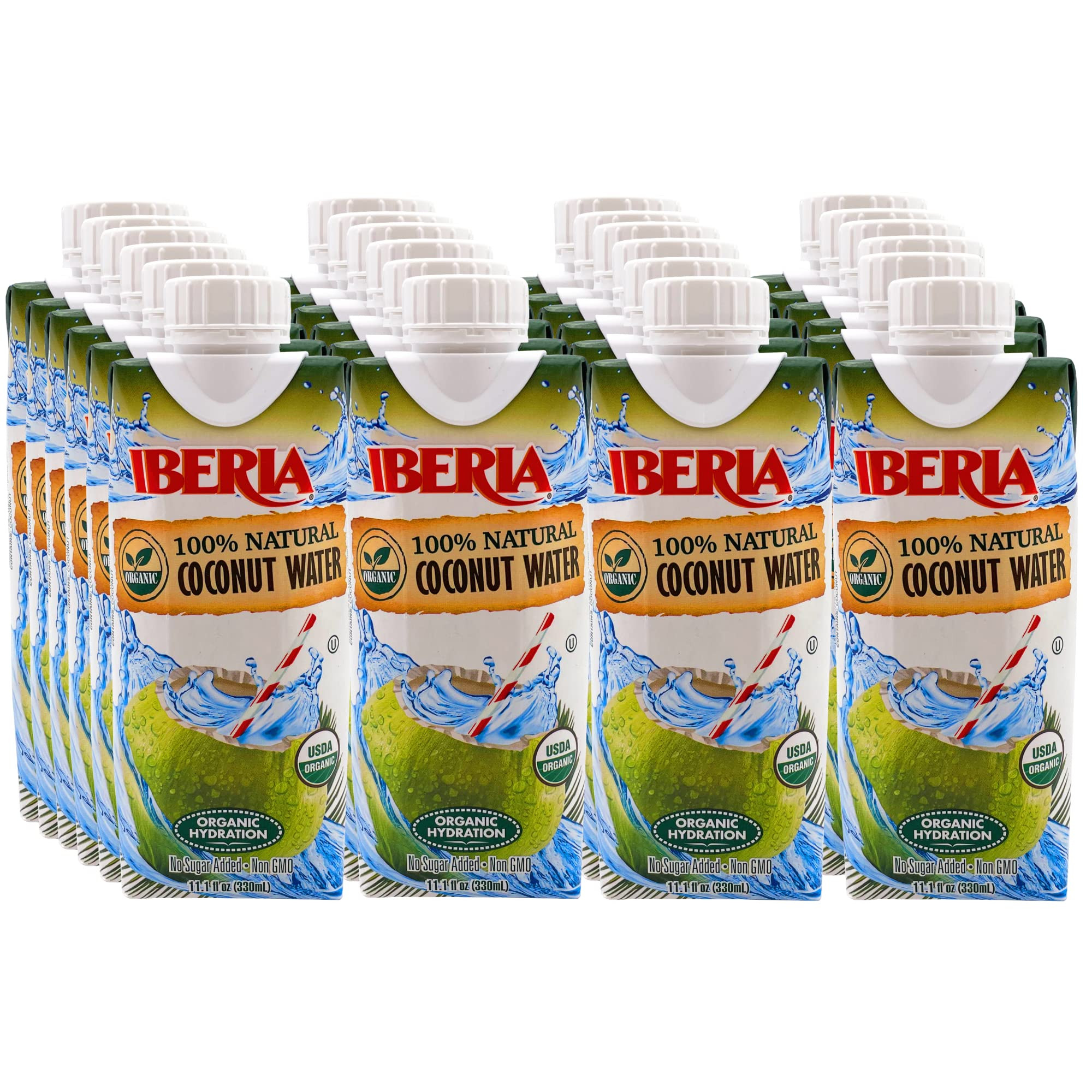 Iberia 100% Pure Organic Coconut Water, 11.1 fl. oz. (Pack of 24) | Amazon (US)