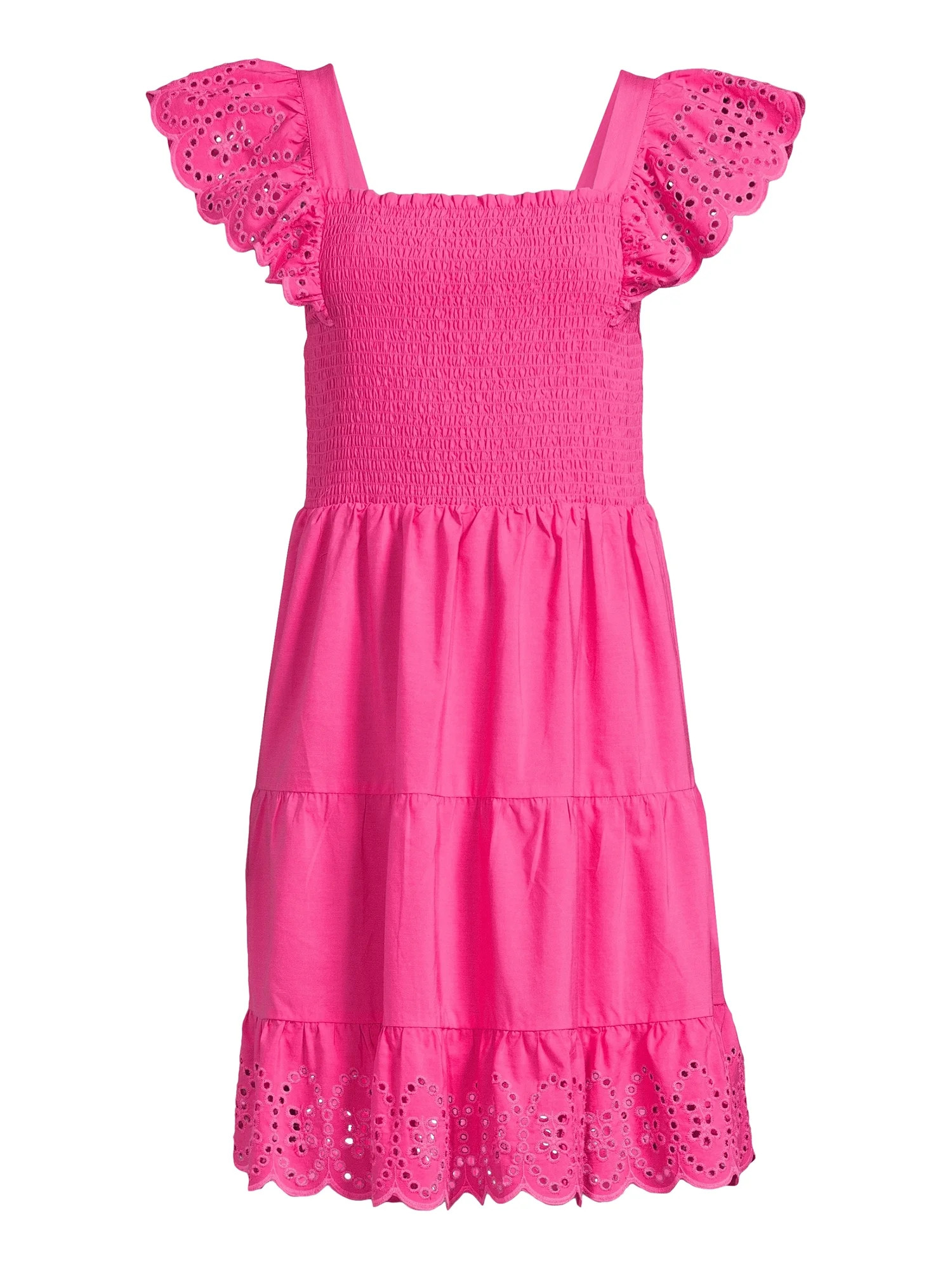 Time And Tru Women's Smocked Eyelet Dress | Walmart (US)