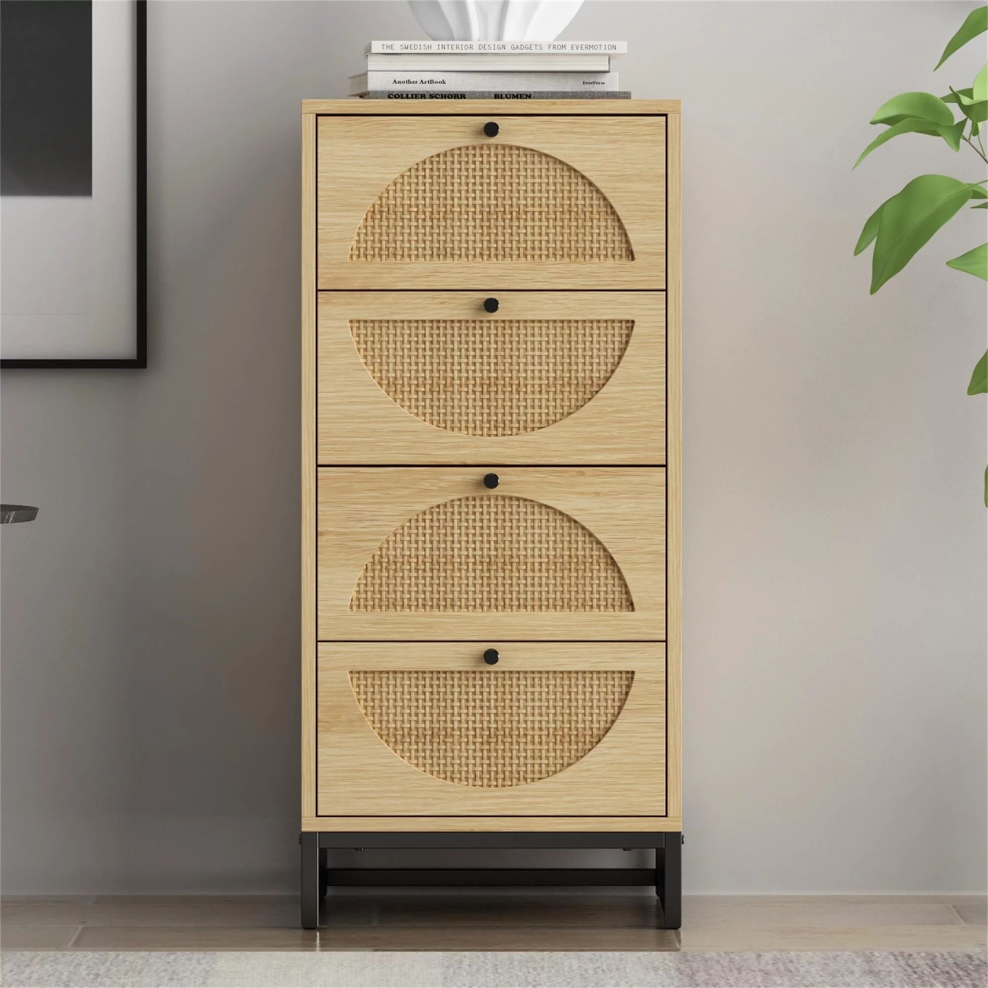 Resenkos Natural Rattans 4-Drawer Dresser for Bedroom Diversified Storage Organizer | Walmart (US)