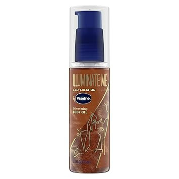 Vaseline Illuminate Me Shimmering Body Oil Created for Melanin Rich Skin, Illuminates Skin with F... | Amazon (US)