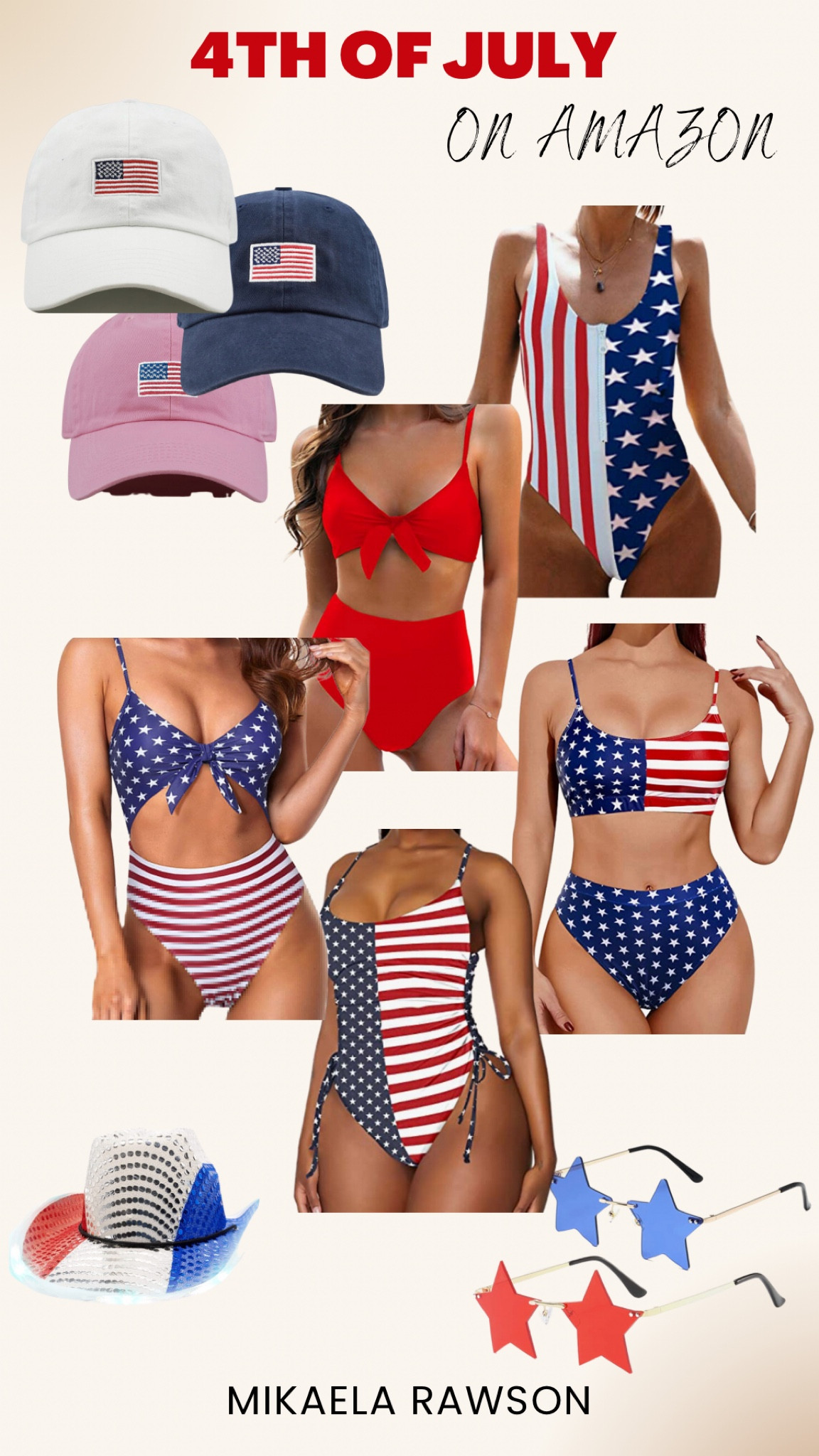 4TH OF JULY AMAZON STYLE

patriotic style. American swimsuits. Women’s bikini. Red white and blue. Star sunglasses. American flag hat  

#LTKFind #LTKcurves #LTKSeasonal