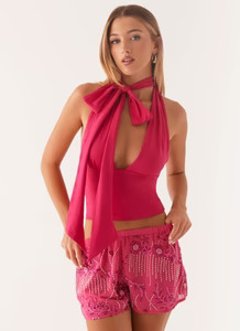 Mercer Sequin Mini Shorts - Fuchsia | Peppermayo (Global)