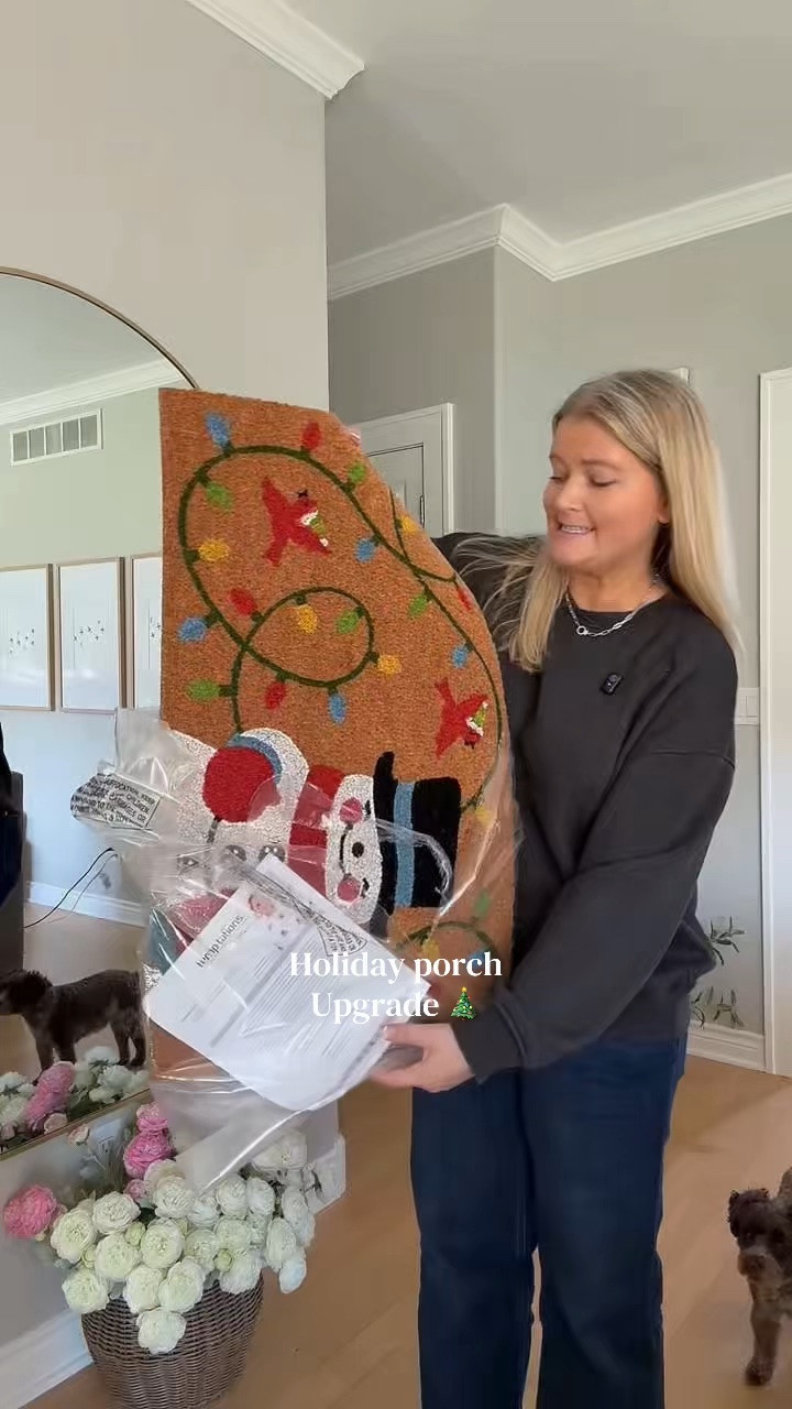 The cutest little Christmas touch for your front porch
#christmasdecor #doormat #frontdoordecor #christmasdoormat #winterwhimsy

#LTKSeasonal #LTKHome #LTKSaleAlert