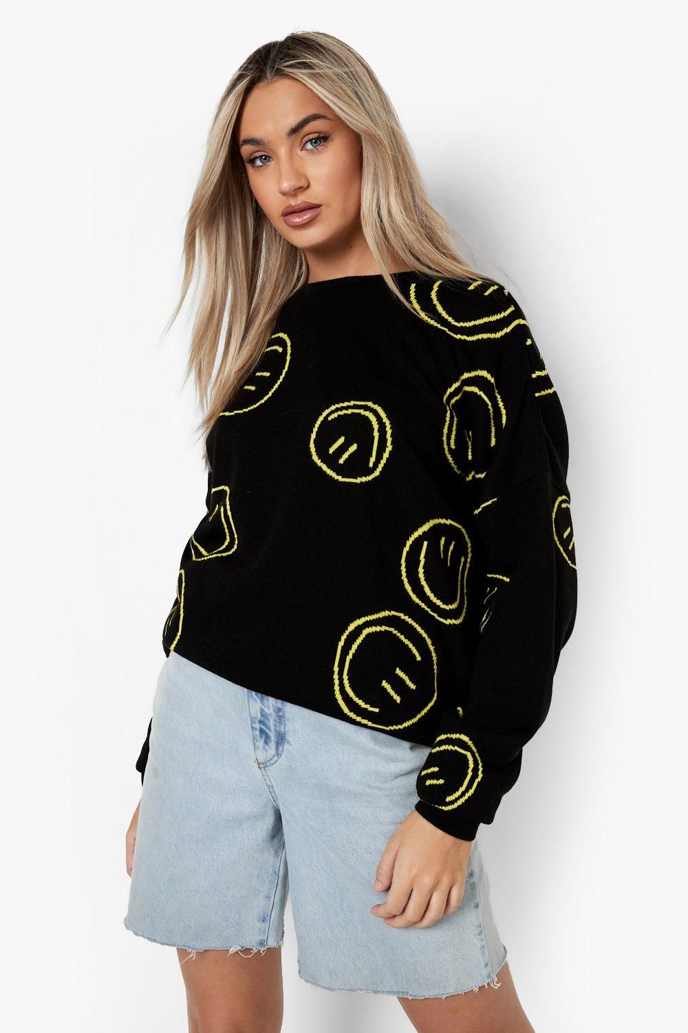 Smile Print Sweater | Boohoo.com (US & CA)