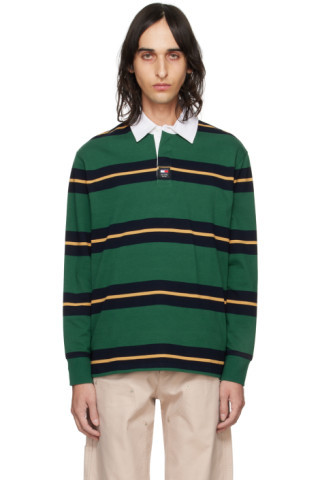 Green Rugby Stripe Polo | SSENSE