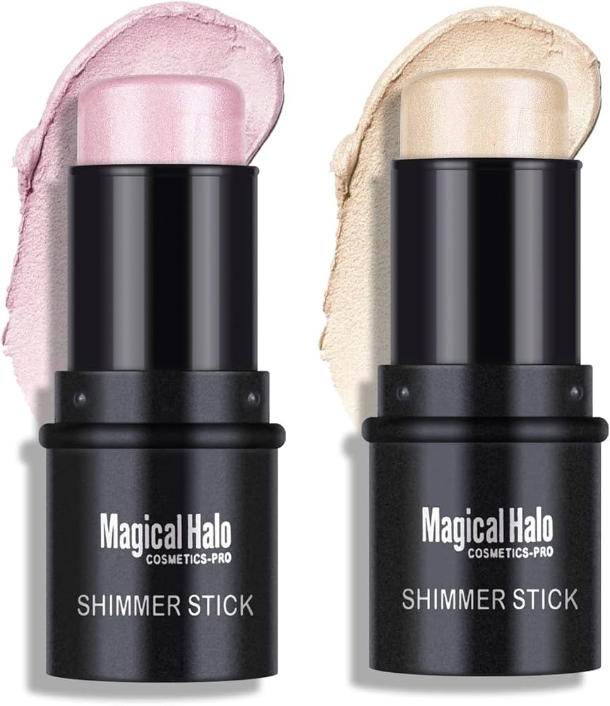 Ownest 2 Colors Highlighter Stick, Shimmer Cream Powder, Lasting Glow Finish, Creamy Self Sharpen... | Amazon (US)