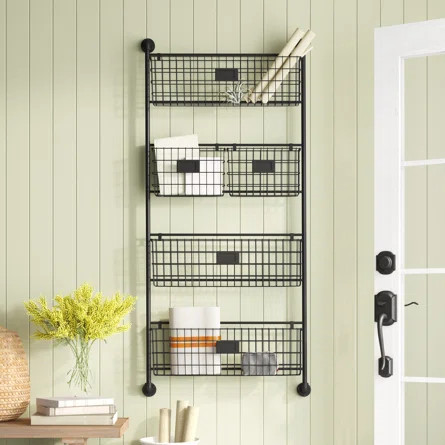 Gracie Oaks Charlotin Wall Storage Organizer with Baskets | Wayfair Professional