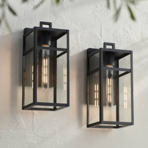 John Timberalnd San Lucas 14 1/2" Sand Black Outdoor Lights Set of 2 - #2111M | Lamps Plus | Lamps Plus