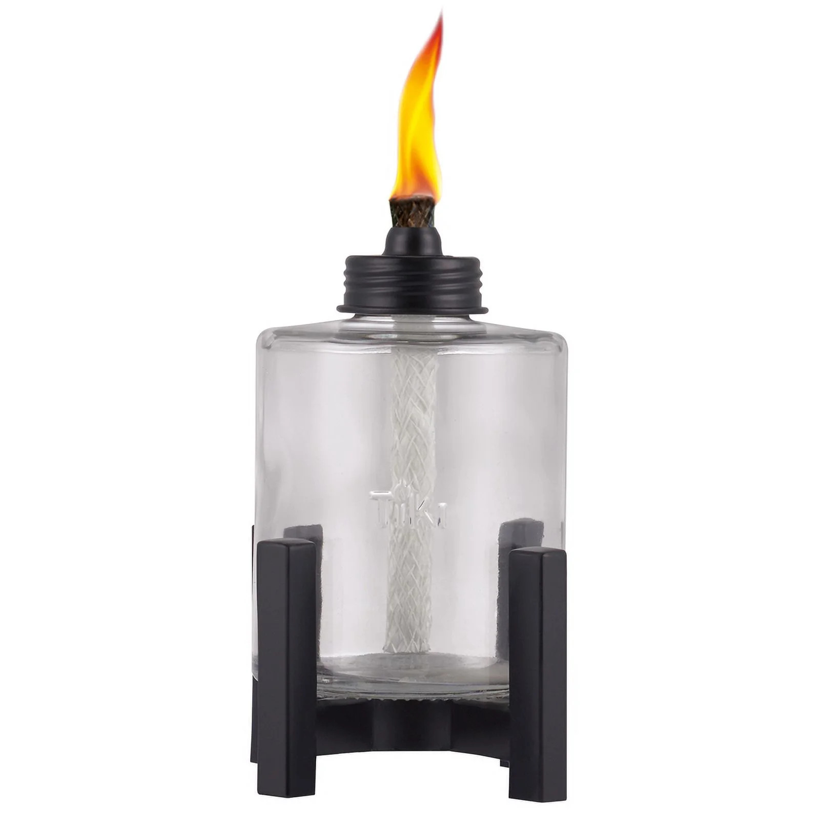 TIKI Black/Clear Glass/Metal 6.5 in. Elevated Tabletop Torch 1 pc | Walmart (US)