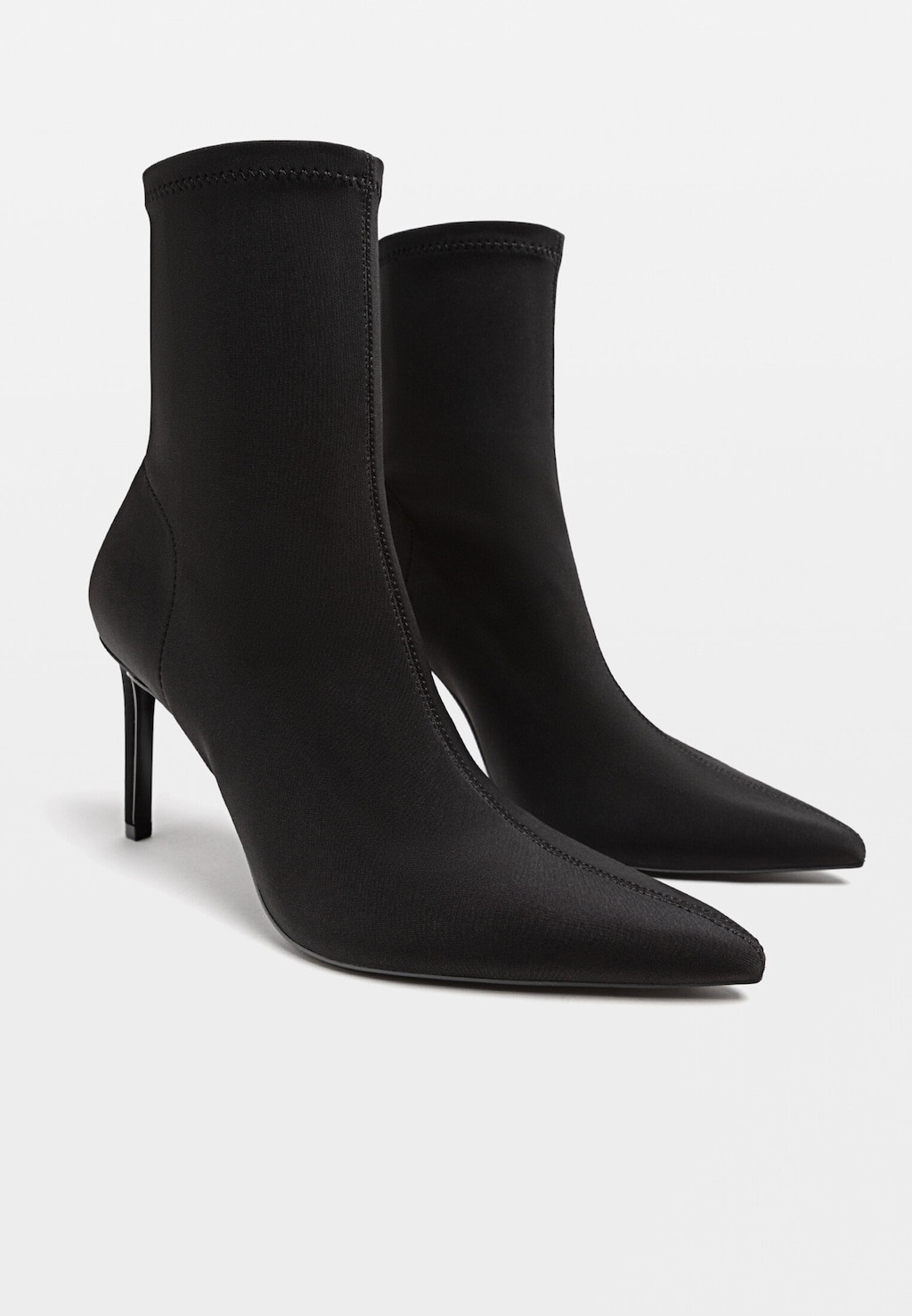 Black stretch high-heel ankle boots - Women's fashion | Stradivarius United Kingdom | Stradivarius (UK)
