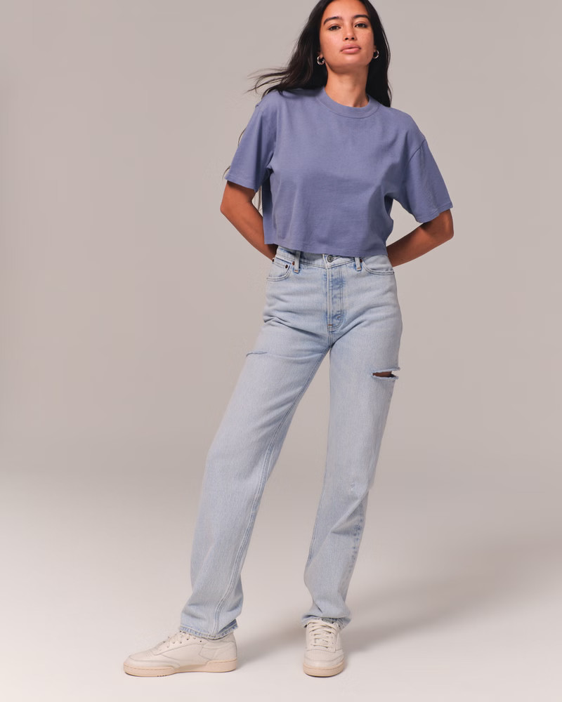 Women's High Rise Dad Jean | Women's Clearance | Abercrombie.com | Abercrombie & Fitch (US)
